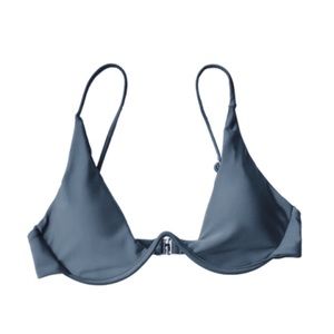 ✨NWT Zaful Blue Slate Push Up Plunge Bikini Top
